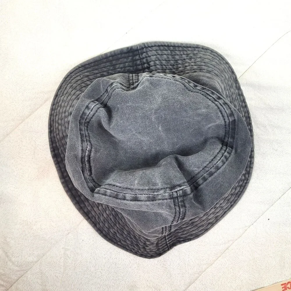Charcoal Gray Bucket Hat Cap Cotton Fishing Summer  Camping Sporty Beach Casual